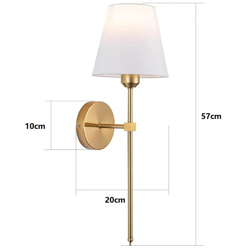 Industriële Wandlamp met Stoffen Kap – Metaal Retro Design met E27 LED – Sfeervolle Wandverlichting voor Slaapkamer, Woonkamer en Horeca