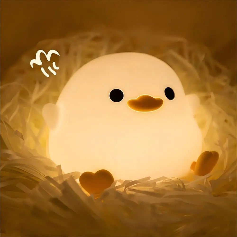 Schattig Eend of Capibara Nachtlampje – Zacht Siliconen Kinderlampje met Touchbediening en Oplaadbare Batterij