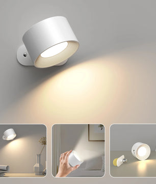 Magnetische LED Wandlamp – Draadloze Oplaadbare Wandverlichting met USB en 3 Lichtkleuren