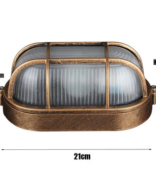 Retro Waterdichte Wandlamp IP65 – Industriële Buitenverlichting van Aluminium en Glas met E27 Fitting