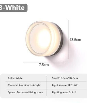 Nordic LED Wandlamp – Acryl & Aluminium, Moderne Verlichting voor Slaapkamer, Woonkamer & Hotel