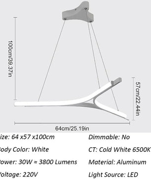 2-Ring Zwarte Hanglamp – Moderne LED Plafondlamp van Aluminium met Dubbele Ronde Ringen – 27W Koud Wit Licht 6500K voor Woonkamer en Eetkamer