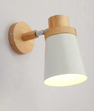 Moderne LED Wandlamp – IJzer en Hout met E27 Fitting – Macaron Design voor Woonkamer en Slaapkamer