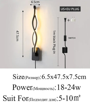 Moderne Minimalistische LED Wandlamp – Strakke Aluminium Wandverlichting met 3 Lichtkleuren voor Slaapkamer, Woonkamer en Gang