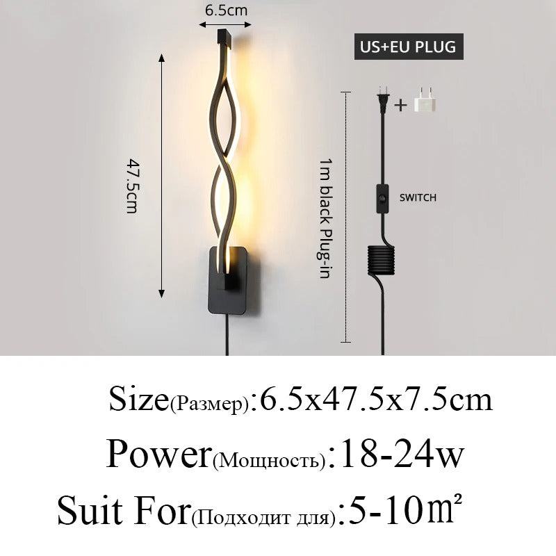 Moderne Minimalistische LED Wandlamp – Strakke Aluminium Wandverlichting met 3 Lichtkleuren voor Slaapkamer, Woonkamer en Gang