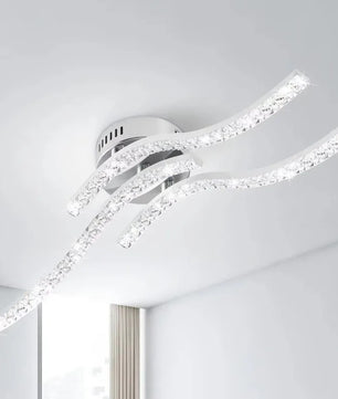 LED Kroonluchter – Moderne 3-Armige Golvende Plafondlamp van Metaal en Acryl met Geïntegreerde LED – Design Verlichting voor Woonkamer en Eetkamer