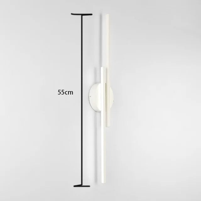 LED Wandlamp Dubbellijn – Scandinavisch Minimalistisch Design met Driekleuren LED – Moderne Acryl Wandverlichting voor Woonkamer en Slaapkamer
