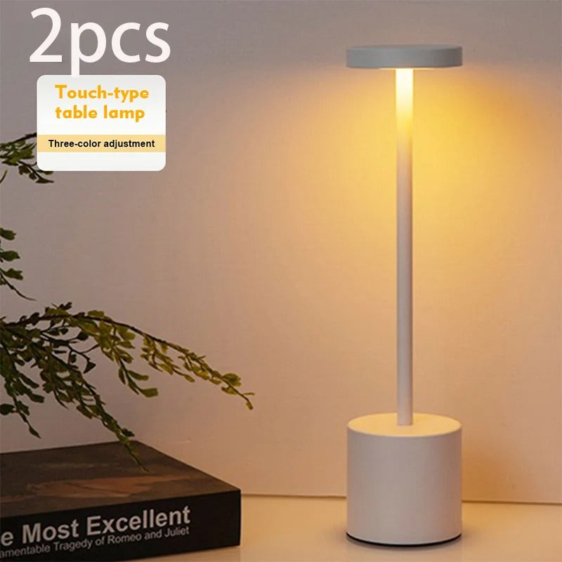 Set van 2 Draadloze LED Tafellampen – USB Oplaadbaar – Touch Dimbaar Nachtlampje met 3 Lichtkleuren