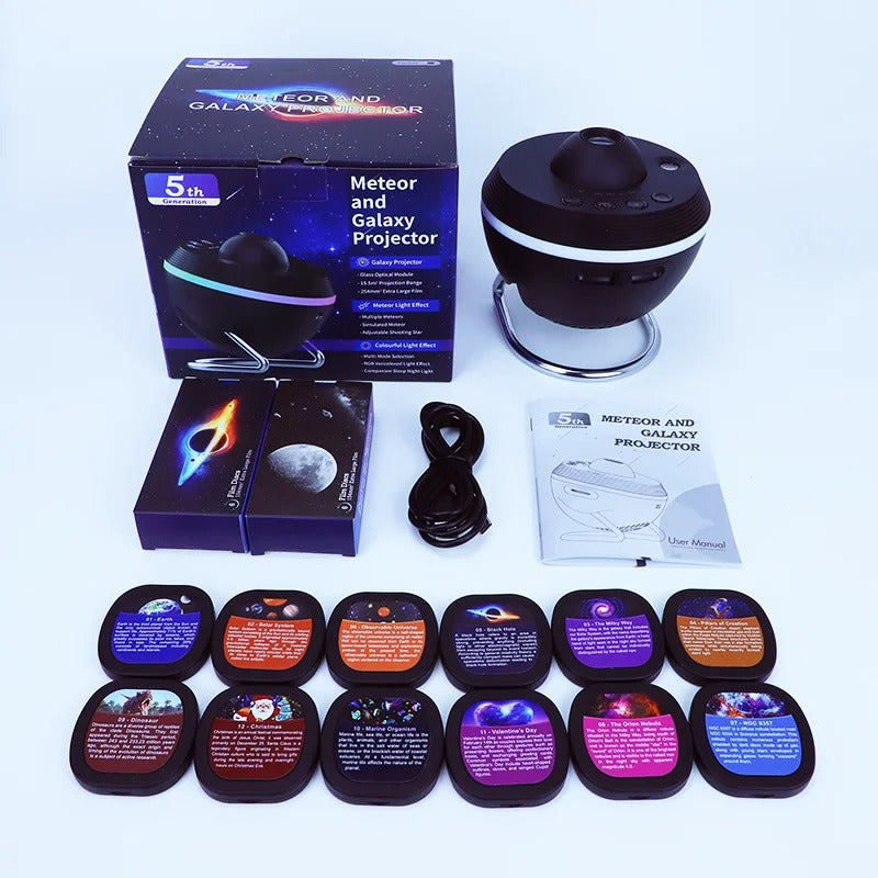 Galaxy Projector 13-in-1 – HD Sterrenhemel Nachtlamp & Planetarium Projector met Verwisselbare Dia’s, Rotatie & Timer