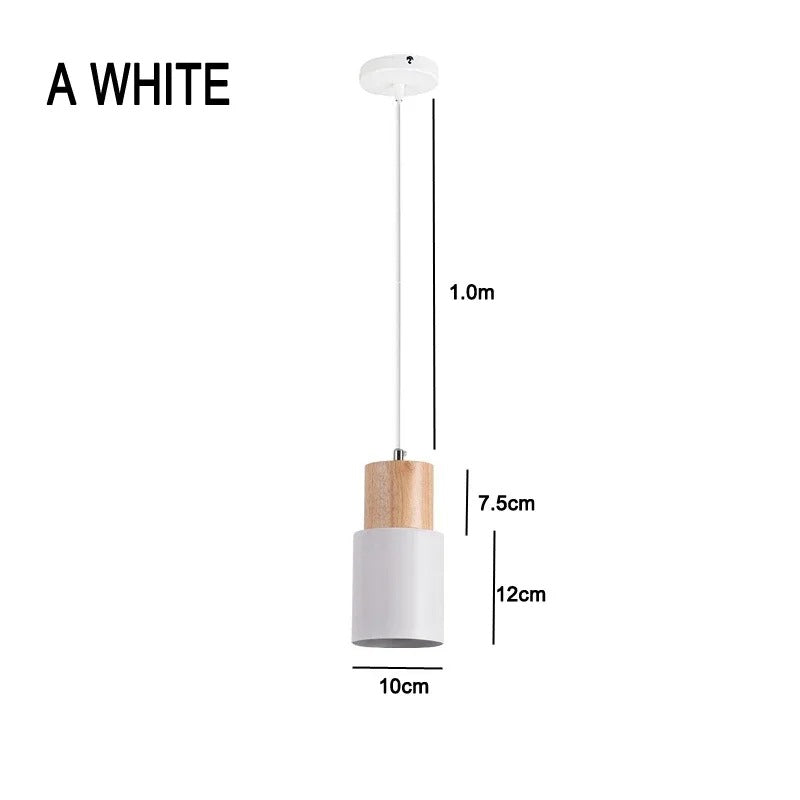 Nordic Moderne LED Hanglamp – Aluminium & Hout Plafondlamp voor Keuken, Bar & Woonkamer