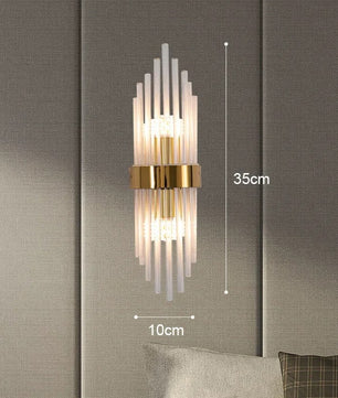 Luxe Gouden LED Wandlamp – RVS & Kristal Binnenverlichting, Modern & Elegant