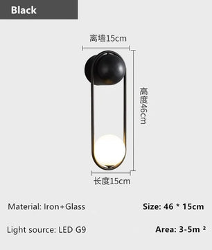 Minimalistische LED Wandlamp – Nordic Luxe Design met Metaal en Mat Glas – Moderne Wandverlichting voor Slaapkamer, Hal en Woonkamer