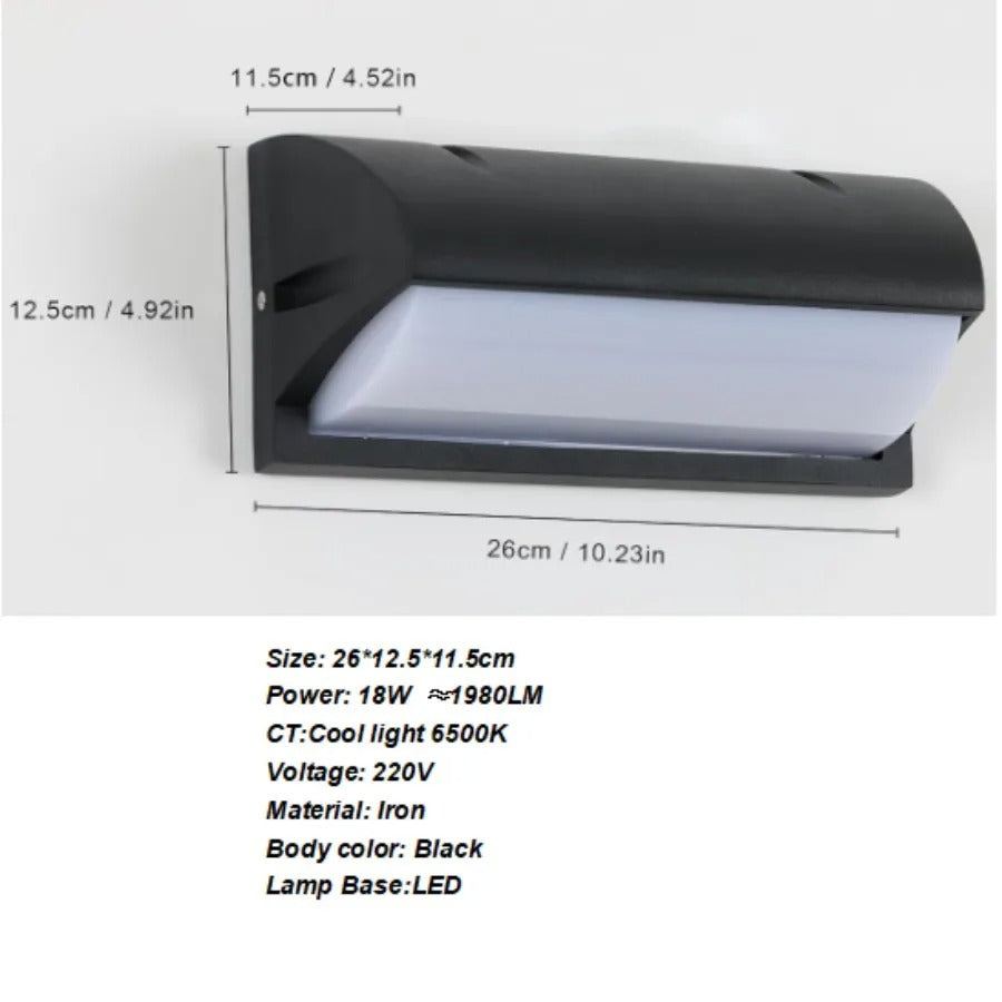 Moderne LED Wandlamp – 20W Binnen en Buiten – Draaibaar LED Paneel – Warm Wit 3000K – Zwart Aluminium – IP65