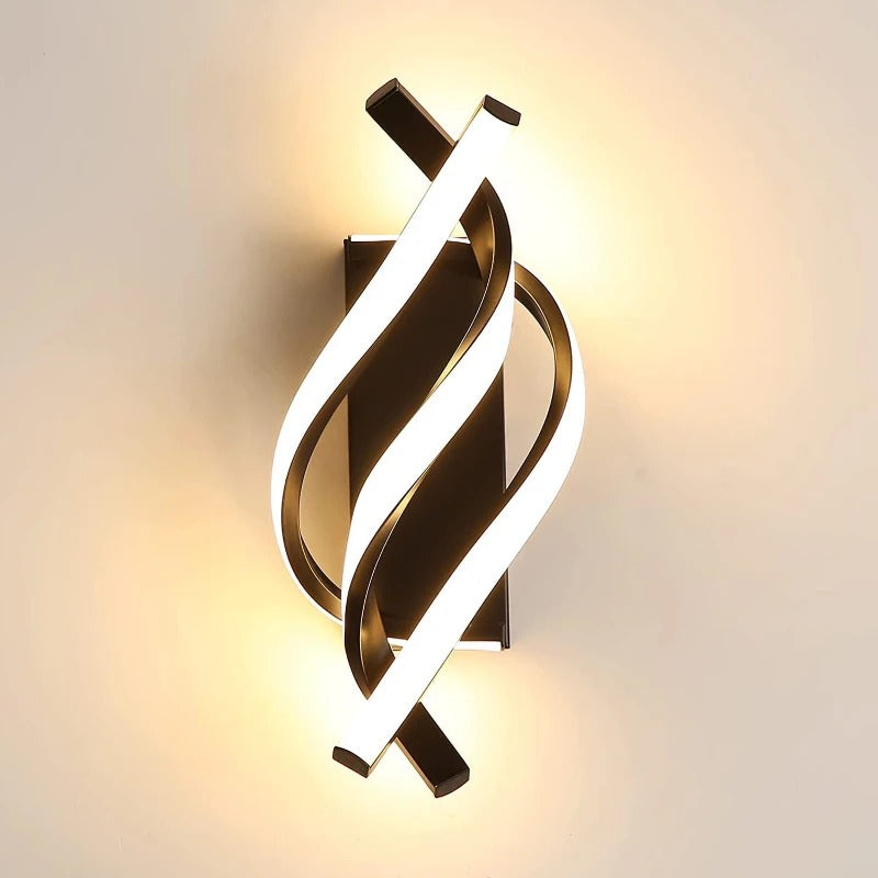 Gebogen LED Wandlamp – Spiraal Design van Aluminium & Siliconen, Modern en Sfeervol