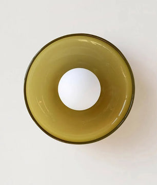 Scandinavische Glazen Plafondlamp – LED Opbouwlamp met Gekleurde Glazen Kap voor Hal, Woonkamer en Slaapkamer