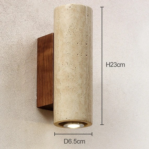 Stenen Wandlamp Travertijn – Luxe Natuursteen Wandverlichting met E27 Fitting en Up Down Light