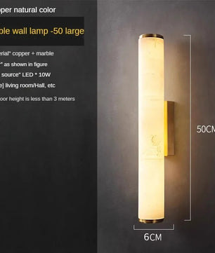 Luxe Marmeren Wandlamp – Minimalistisch Design met Massief Koper, Sfeervolle Verlichting voor Woonkamer & Slaapkamer