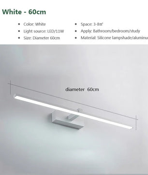 Moderne LED Wandlamp Badkamer van Aluminium – 3 Kleurstanden, Strakke Spiegel- en Make-up Verlichting voor Wandmontage