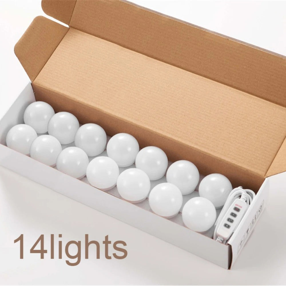 Hollywood LED Make-up Spiegelverlichting – 3 Kleurstanden, USB Aangedreven & Traploos Dimbaar – Professionele Vanity Verlichting voor Spiegel en Make-uptafel