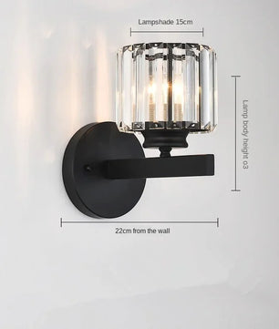 Moderne Kristallen Wandlamp – Luxe LED Wandverlichting met Minimalistisch Design voor Slaapkamer en Woonkamer