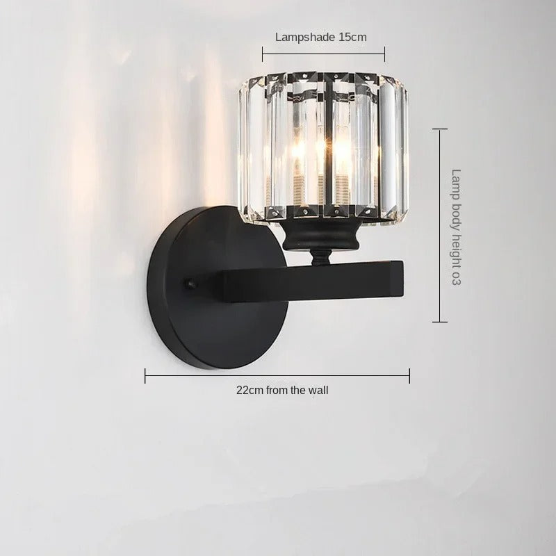 Moderne Kristallen Wandlamp – Luxe LED Wandverlichting met Minimalistisch Design voor Slaapkamer en Woonkamer