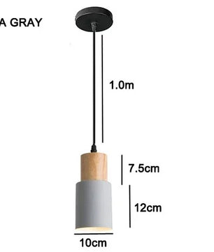 Nordic Moderne LED Hanglamp – Aluminium & Hout Plafondlamp voor Keuken, Bar & Woonkamer
