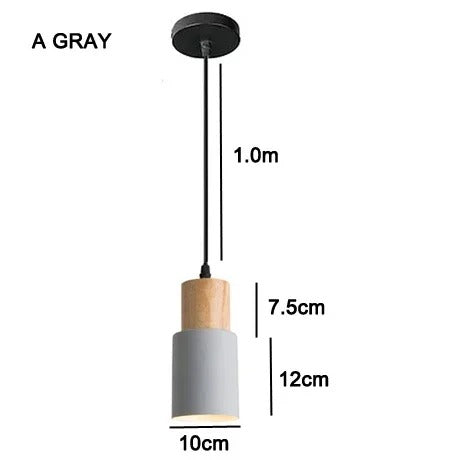 Nordic Moderne LED Hanglamp – Aluminium & Hout Plafondlamp voor Keuken, Bar & Woonkamer