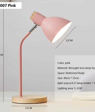 Houten Nordic Tafellamp – Scandinavische Flexibele Bureaulamp met E27 Fitting – Minimalistisch Design voor Woonkamer en Kantoor