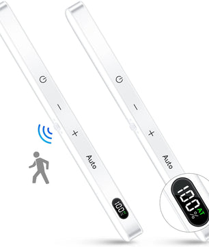 Bewegingssensor LED Kastlamp met Batterijdisplay – 60 LEDs, Dimbaar & Oplaadbaar via USB-C – Draadloze Lichtbalk voor Kast, Keuken & Nachtverlichting