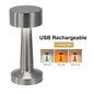 Retro Metalen Tafellamp – Oplaadbare LED Nachtlamp met Touchbediening, 3 Lichtkleuren en Dimbare Sfeerverlichting
