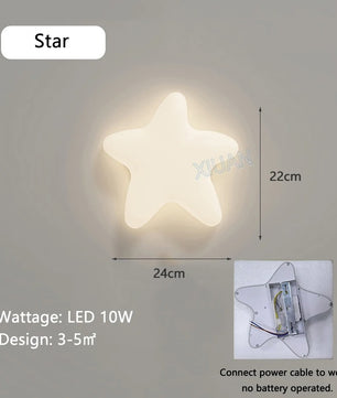 Wolk & Ster Wandlamp – Kinderkamer Verlichting, Sfeervol & Schattig voor Babykamer & Speelkamer