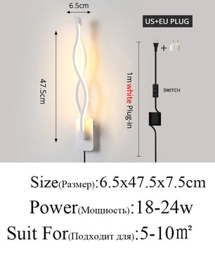 Moderne Minimalistische LED Wandlamp – Strakke Aluminium Wandverlichting met 3 Lichtkleuren voor Slaapkamer, Woonkamer en Gang