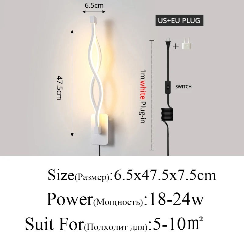 Moderne Minimalistische LED Wandlamp – Strakke Aluminium Wandverlichting met 3 Lichtkleuren voor Slaapkamer, Woonkamer en Gang