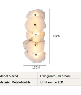 Luxe Marmeren Wandlamp – Albast & Massief Koper, Tijdloos en Elegant