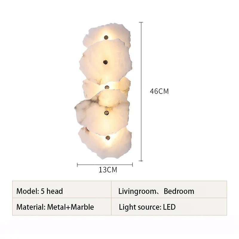 Luxe Marmeren Wandlamp – Albast & Massief Koper, Tijdloos en Elegant