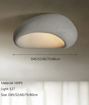 Nordic Wabi-Sabi LED Plafondlamp – Minimalistische Ronde Plafondverlichting van Hars