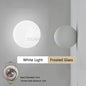 Ronde Glazen Wandlamp – Melkwitte Glazen Bol met Verborgen Basis – Moderne LED Wandverlichting voor Slaapkamer en Woonkamer