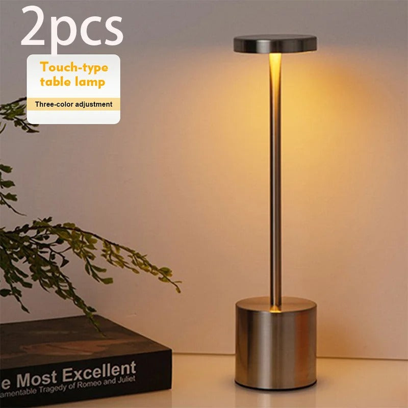 Set van 2 Draadloze LED Tafellampen – USB Oplaadbaar – Touch Dimbaar Nachtlampje met 3 Lichtkleuren