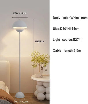 Moderne Crèmekleurige Vloerlamp – Minimalistische Staande Lamp met E27 Fitting – Sfeervolle LED Verlichting voor Woonkamer en Slaapkamer