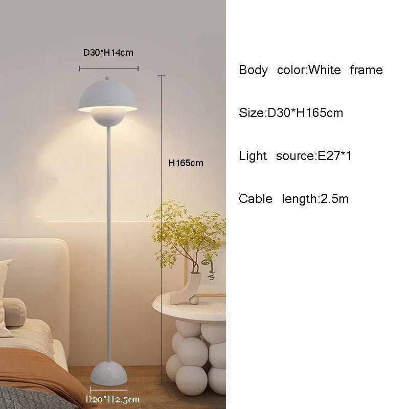 Moderne Crèmekleurige Vloerlamp – Minimalistische Staande Lamp met E27 Fitting – Sfeervolle LED Verlichting voor Woonkamer en Slaapkamer