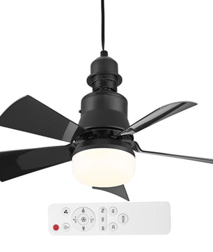 LED Plafondventilator met E27 Fitting – 40W Dimbare Ventilatorlamp met Afstandsbediening, 3 Snelheden en Laag Profiel voor Slaapkamer en Keuken