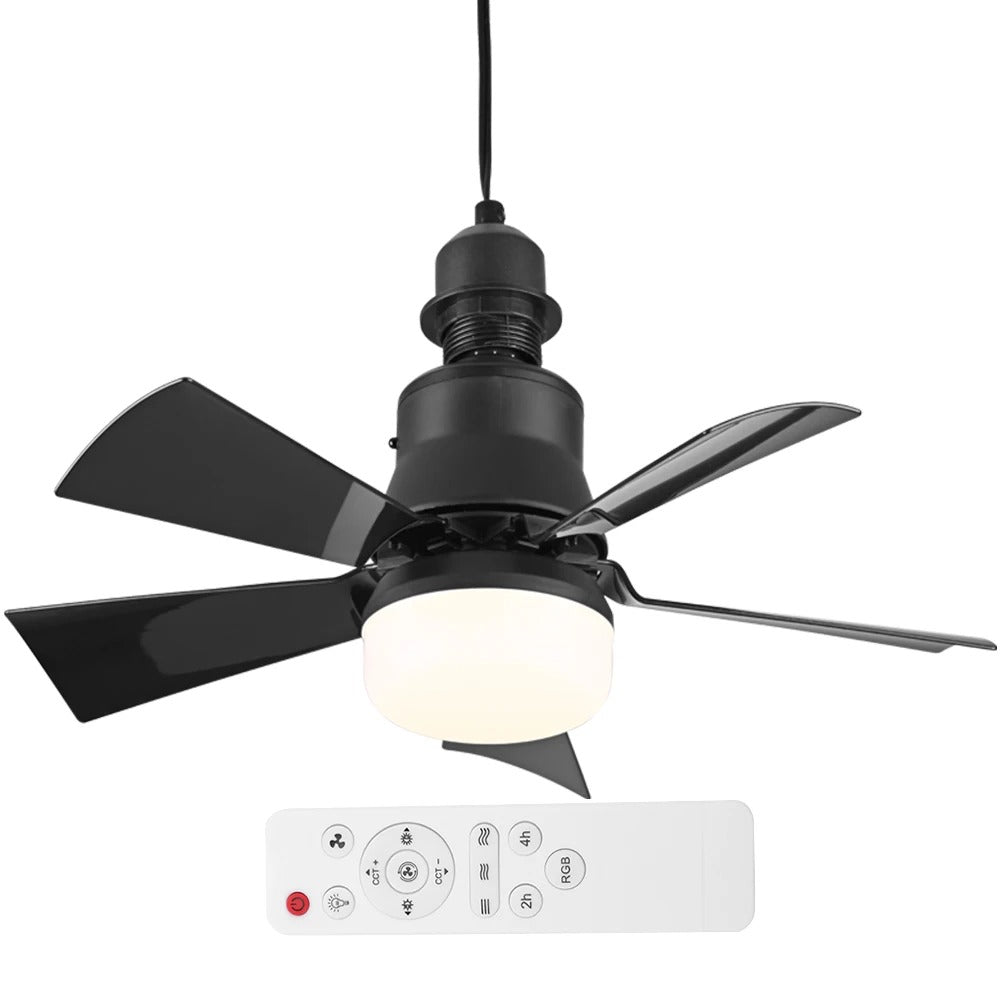 LED Plafondventilator met E27 Fitting – 40W Dimbare Ventilatorlamp met Afstandsbediening, 3 Snelheden en Laag Profiel voor Slaapkamer en Keuken