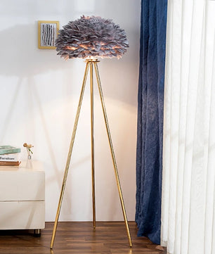 Veren Vloerlamp met Ganzenveren – Luxe Staande Lamp E27 – Zachte Romantische Sfeerverlichting voor Woonkamer en Slaapkamer