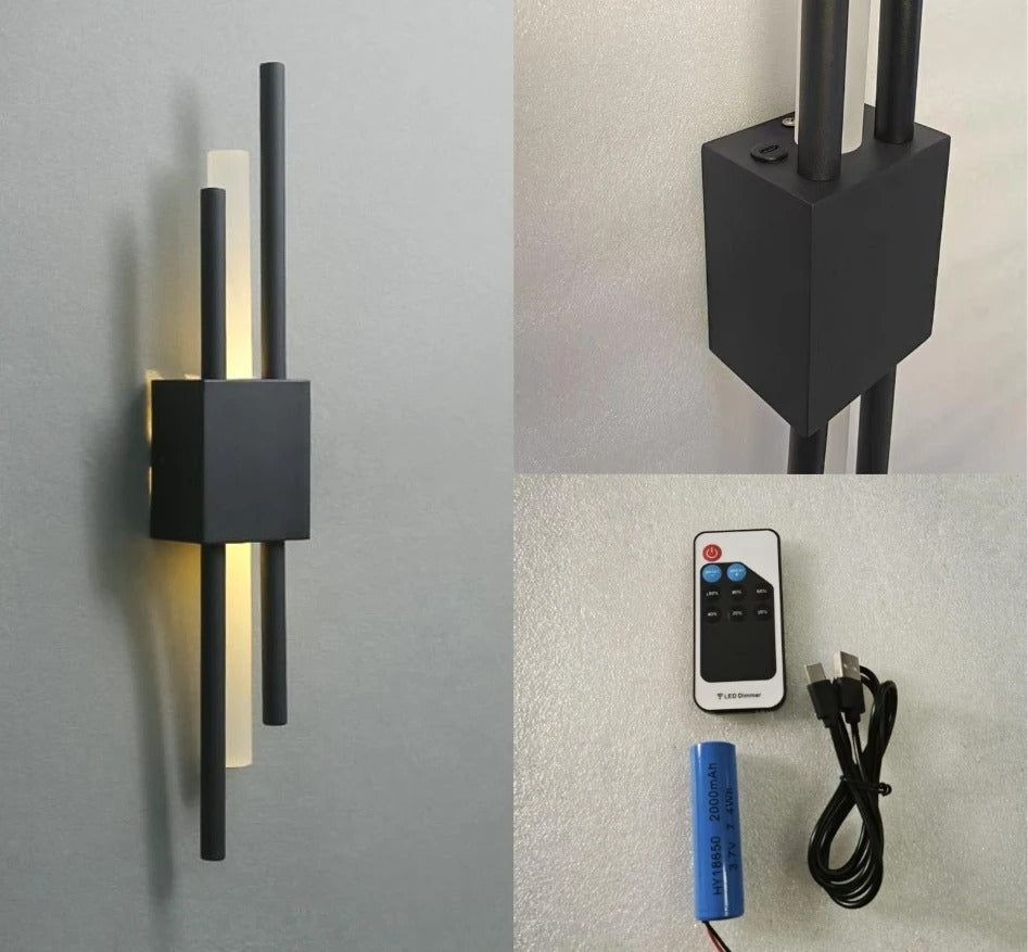 Moderne Acryl Wandlamp – LED Pijpvormig Design met Afstandsbediening en Oplaadfunctie – Minimalistische Wandverlichting voor Slaapkamer en Woonkamer