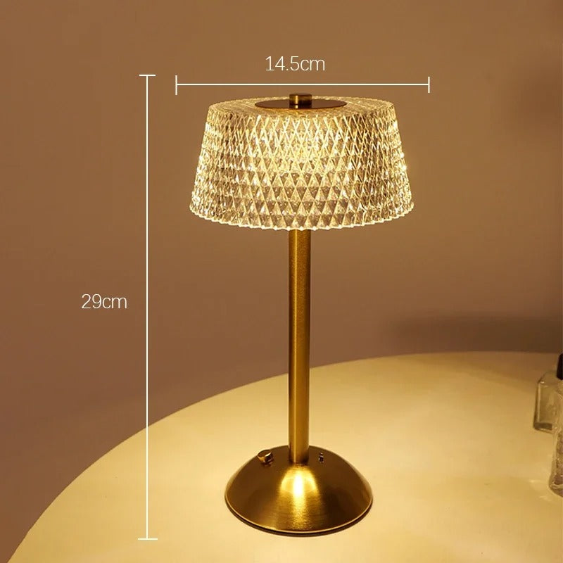 Oplaadbaar LED Nachtlampje met Touch Bediening – Moderne Glazen Tafellamp met 3 Lichtkleuren en USB Opladen
