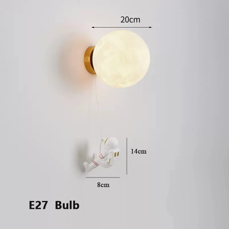 Astronaut Wandlamp – Creatieve Maan LED Verlichting voor Kinderkamer en Slaapkamer