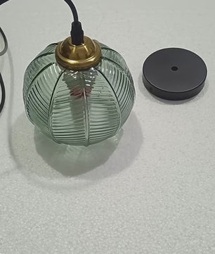 George Glazen Hanglamp met Bladpatroon