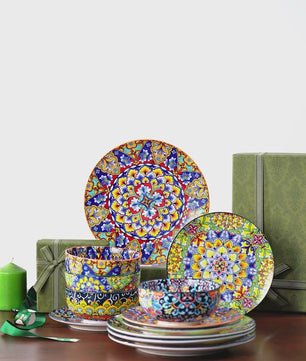 Boheemse Stijl 12-delige Serviesset – Keramisch Servies
