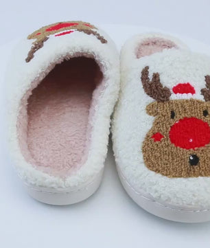 Kerst Pantoffels - Pluche Gevoerd met Antislip