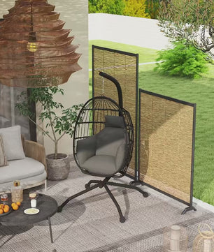 Hangstoel Ei met Standaard – Opvouwbare Mand & Kussenset 120 × 88 × 192 cm